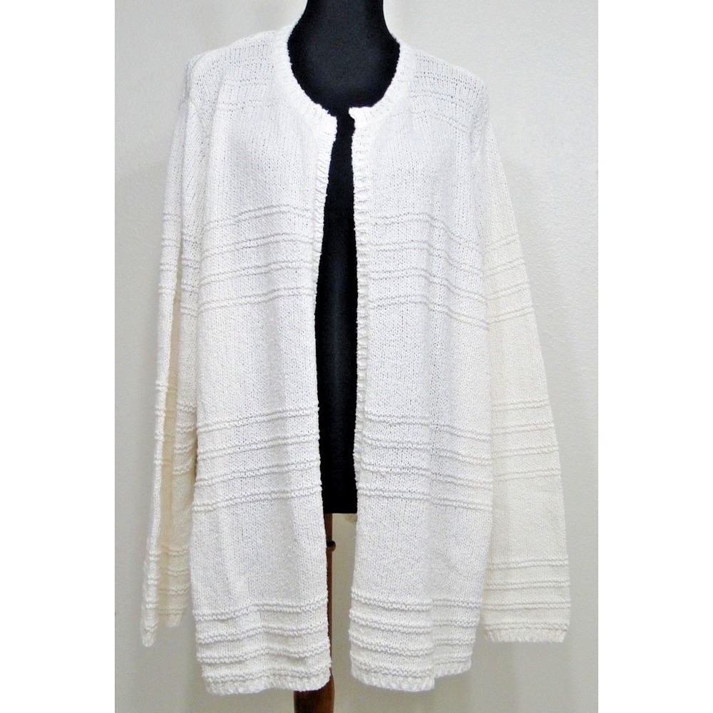 NWT Lane Bryant‎ Open Front Sweater Cardigan Women's 26/28 White Casual Comfy